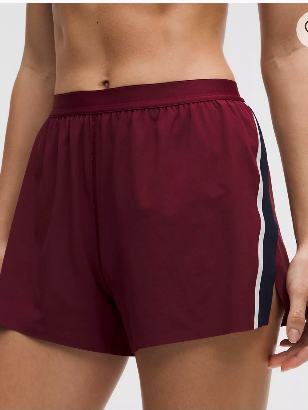 Lulu Lemon High-Rise Split Short 3"
Stripe - Burgundy - Picture 2 of 8